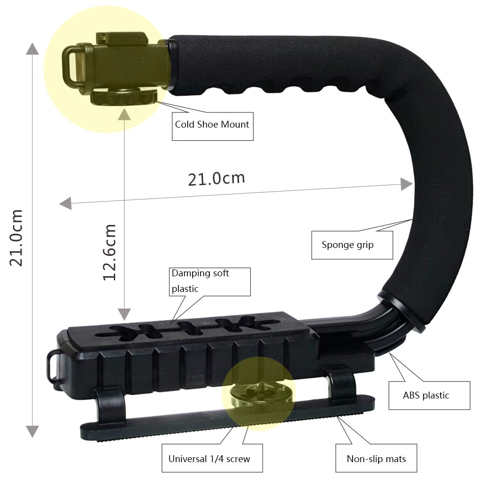 U C Shaped Holder Grip Video Handheld Stabilizer Light Portable SLR Steadicam