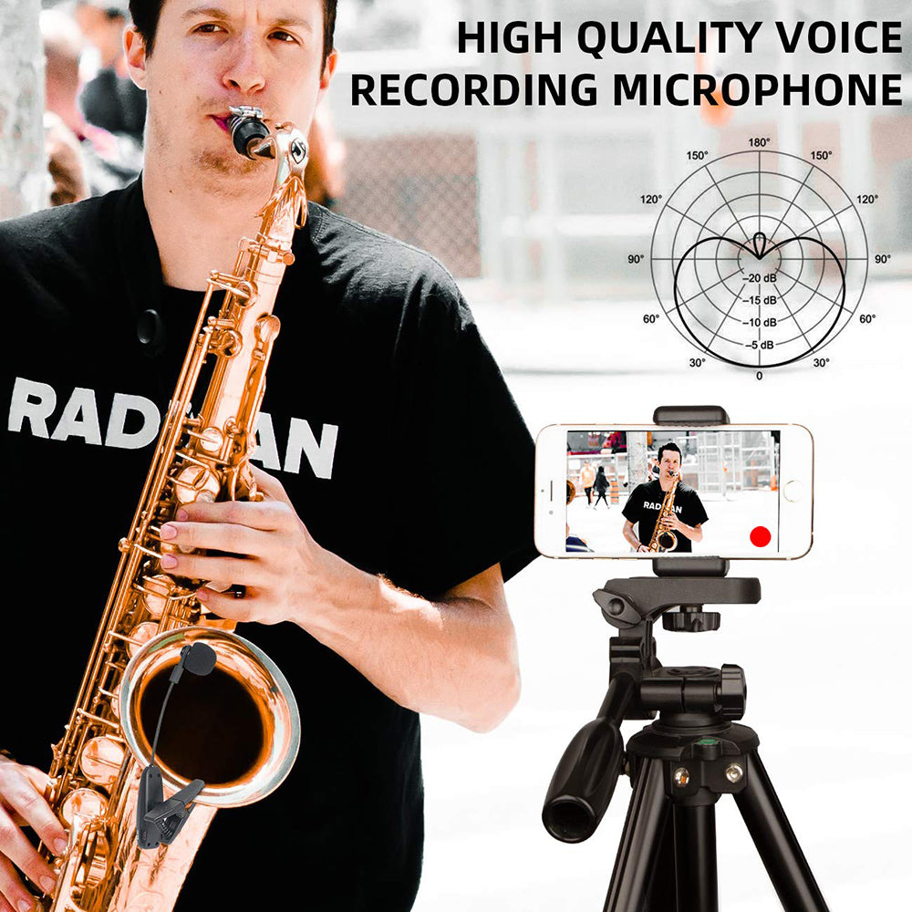 UHF Saxophone Mic Wireless Microphone System Clip on Musical Instruments