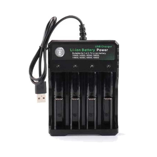 USB 18650 Battery Charger Black 4 Slots AC 110V 220V Dual for 18650 Charging 3.7V Lithium Batteries