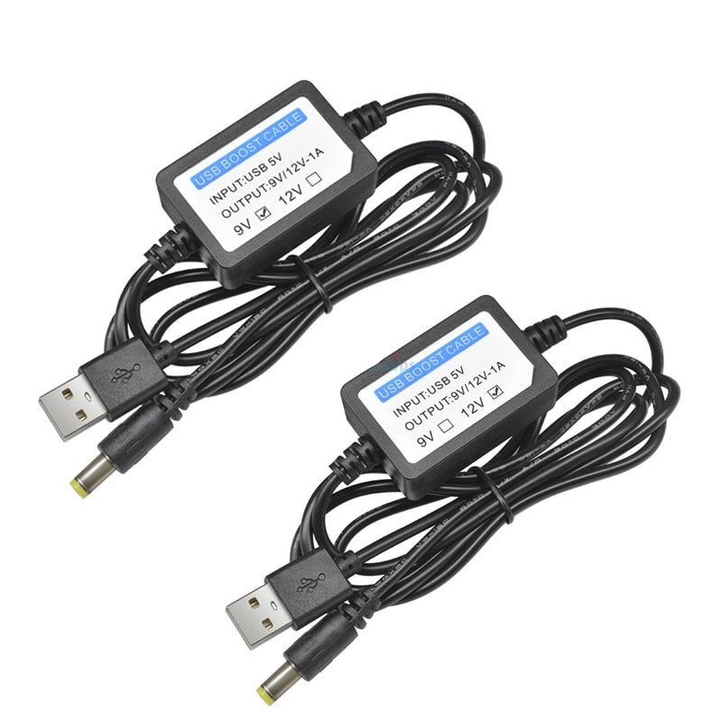 USB Charge Power Boost Cable DC 5V to 9V/12V 1A 2.1x5.5mm Step UP Converter Adapter USB Cable