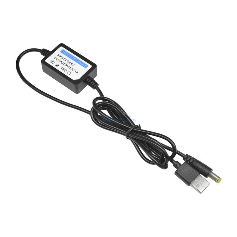 USB Charge Power Boost Cable DC 5V to 9V/12V 1A 2.1x5.5mm Step UP Converter Adapter USB Cable