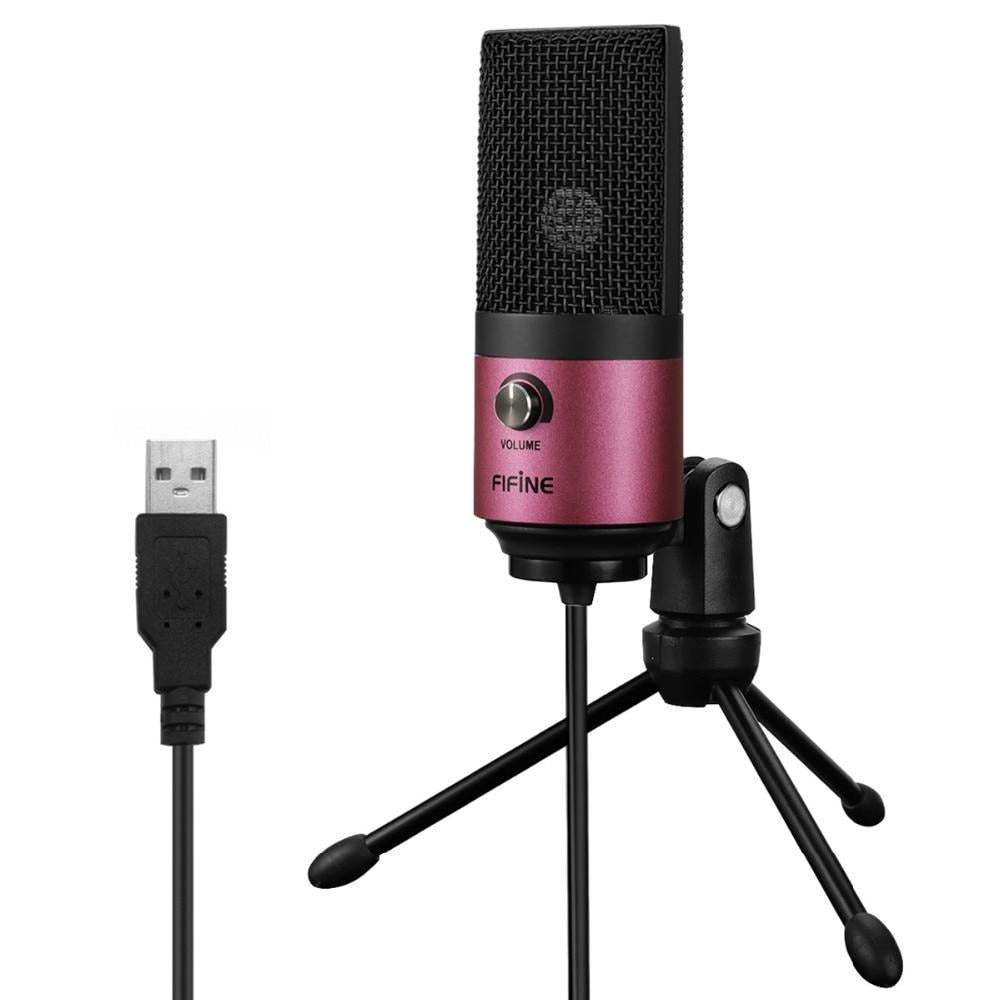 USB MIC Fifine Desktop Condenser Microphone for YouTube Videos Live Broadcast Online Meeting Skype