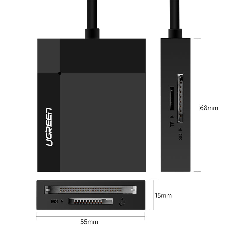 Ugreen USB 3.0 Card Reader SD Micro SD TF CF MS Compact Flash Card Adapter for Laptop OTG Type C