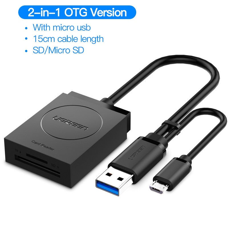 Ugreen USB 3.0 Card Reader SD Micro SD TF CF MS Compact Flash Card Adapter for Laptop OTG Type C