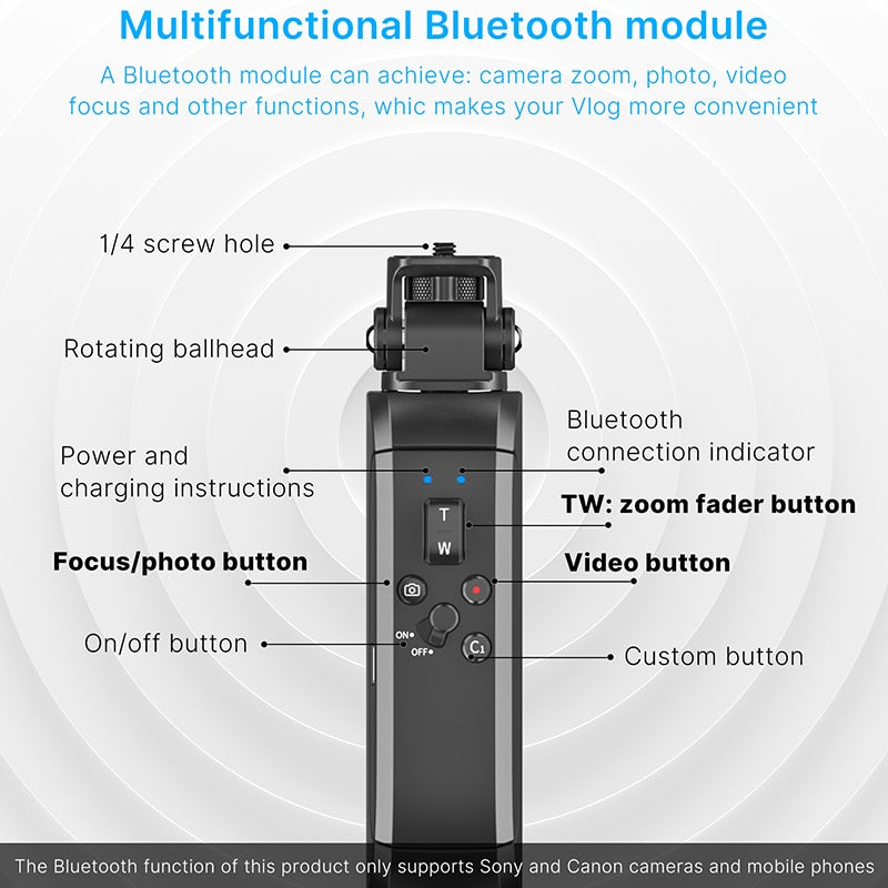 MT-40 Wireless Bluetooth Selfie Shooting Grip Tripod Bluetooth Remote