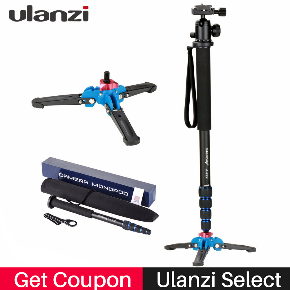 Ulanzi Professional Aluminium Camera Tripod 65inch 5 Sections Manbily Video Monopod for Canon