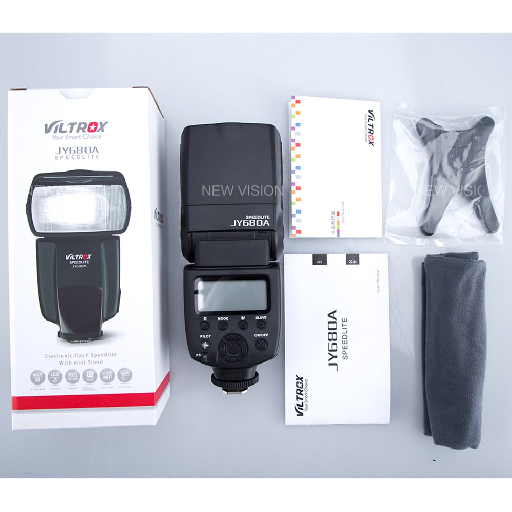 VILTROX JY-680A Universal LCD Flash Speedlight for Canon Nikon Pentax Olympus Cameras,with Free