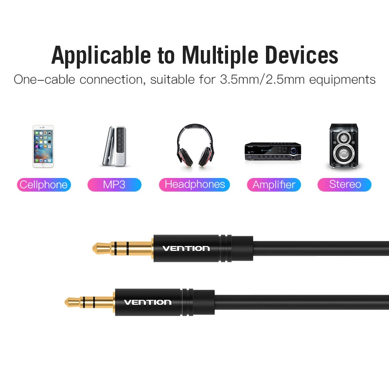 3.5 to 2.5 Aux Cable Jack 3.5 mm to Jack 2.5 mm Audio Cable Jack 3.5 Aux Speaker Connector Cord