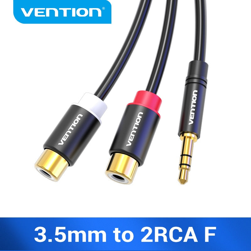 3.5mm Male to 2RCA Female AUX Cable RCA Jack Splitter Audio Y Cable Speaker Stereo 3.5 Cable RCA