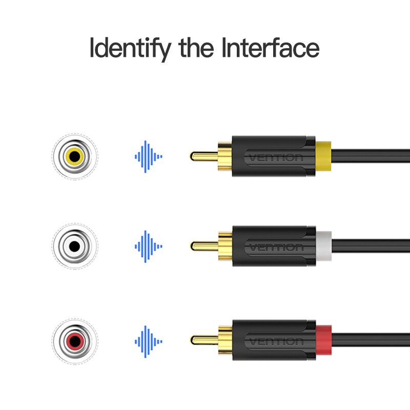 3RCA to 3 RCA Cable Audio Video Male to Male AV Cable Gold Plated Cable RCA Jack