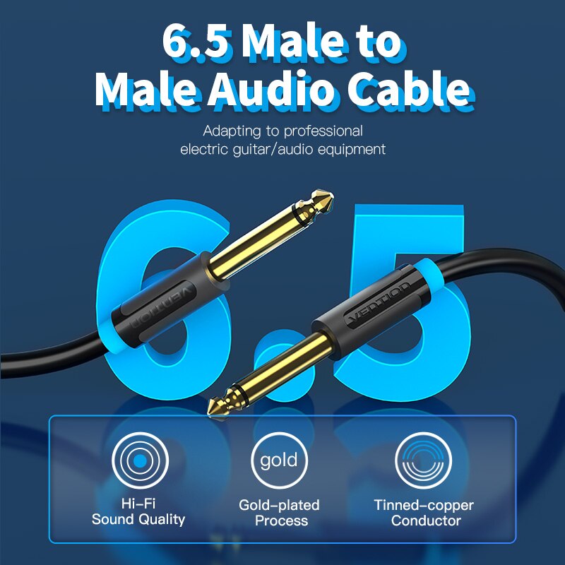 Aux Guitar Cable Jack 6.5 mm to 6.5 mm Audio Cable Stereo Jack 6.35mm Aux Cable