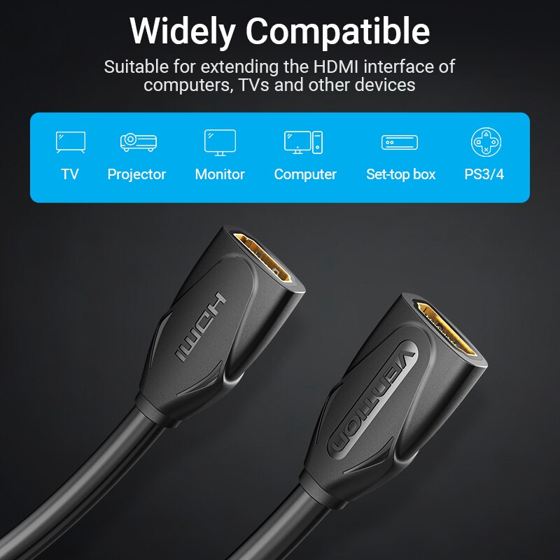 HDMI Extension 4K/60Hz Cable HDMI 2.0 Female to Female Cable Extender HDMI 2.0 Cable Extension