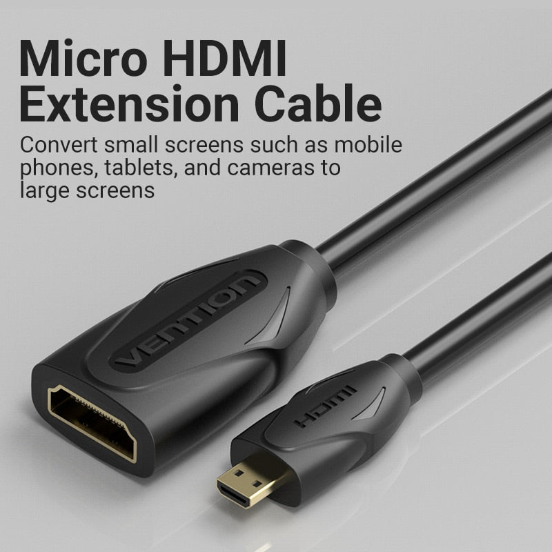 HDMI Extension Cable Micro Mini HDMI Male to Female Cable Converter Extender