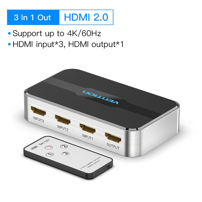 HDMI Splitter 5 in 1 out 4K/30Hz HDMI 5x1 3x1 Adapter 3 in 1 out HDMI 1.4 Switcher