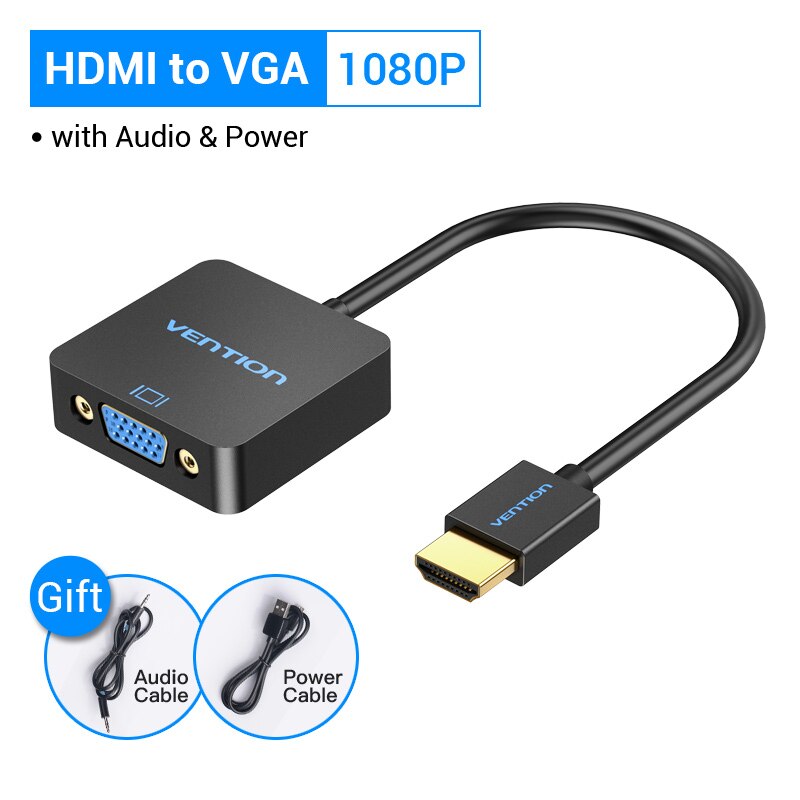 HDMI to VGA Adapter Male to Female Converter 1080P VGA to HDMI With 3.5 Jack Audio Cable