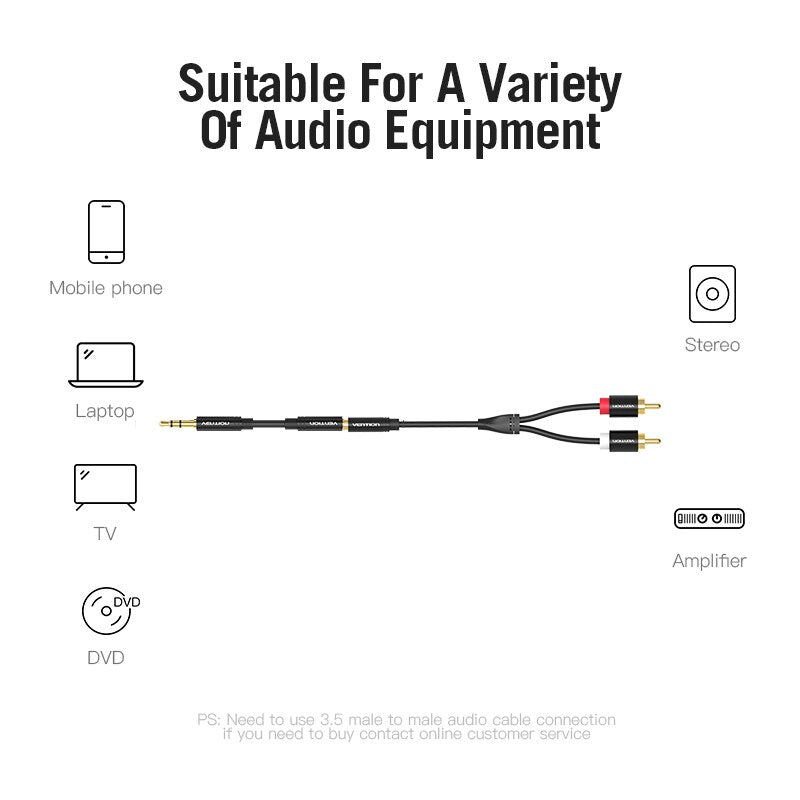 Jack 3.5 mm to 2 RCA Cable Female to Male Audio Cable Aux Splitter 3.5 Jack Aux Cable RCA