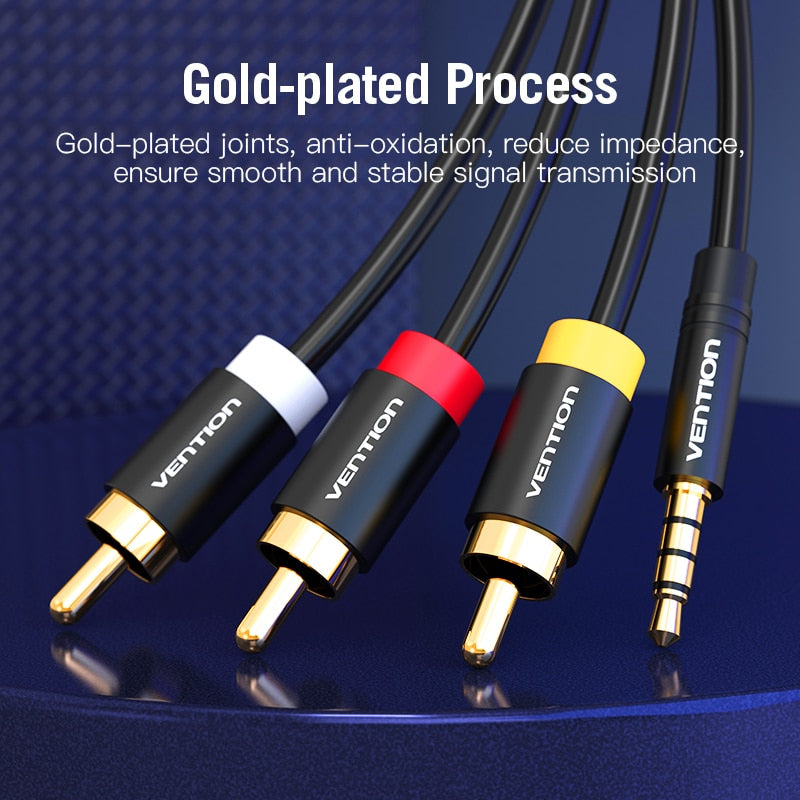 Jack 3.5mm to 3RCA Cable 3.5mm Jack Male to 3 RCA Male AUX Audio Splitter Aux Cable 2.5 to RCA