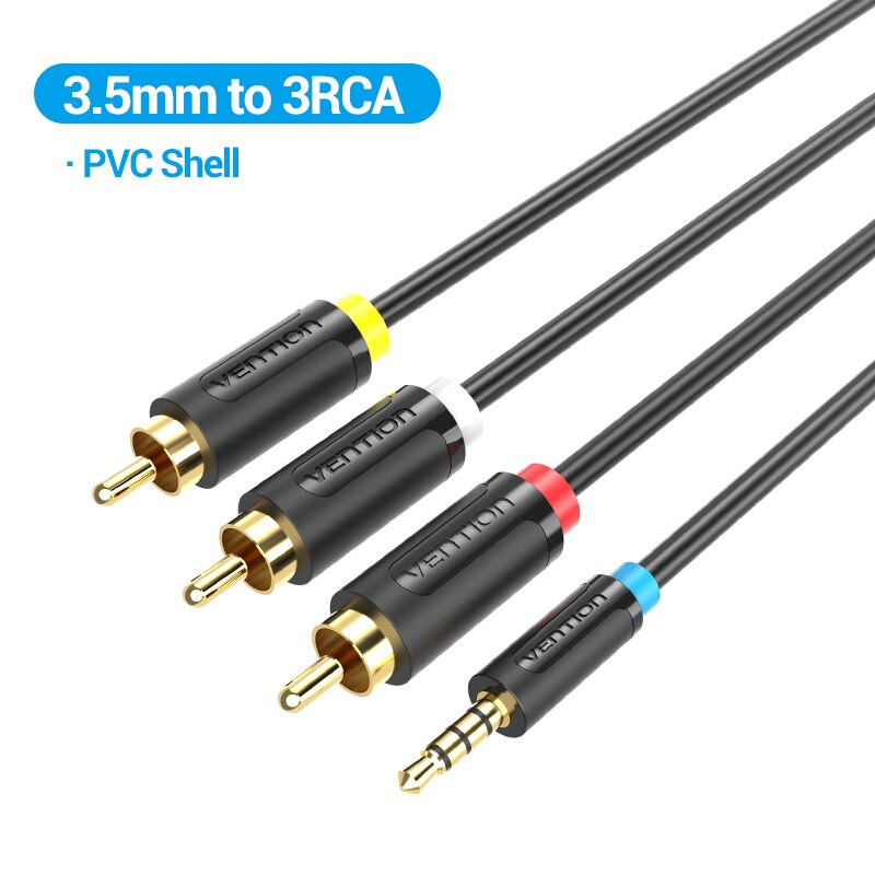 Jack 3.5mm to 3RCA Cable 3.5mm Jack Male to 3 RCA Male AUX Audio Splitter Aux Cable 2.5 to RCA