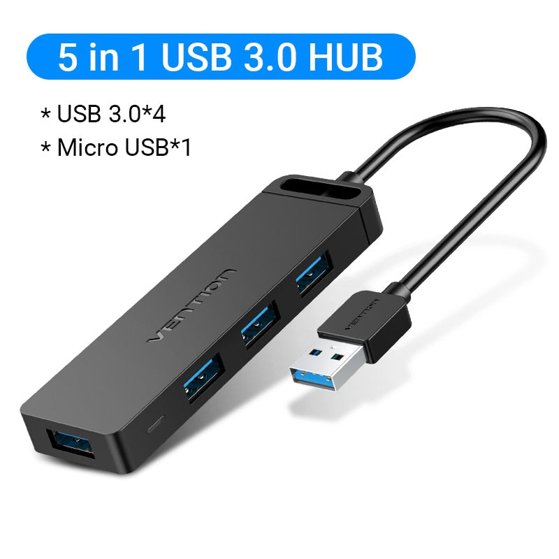 USB Hub 3.0 Multi USB Splitter 4 USB Port 3.0 2.0 with Micro Charge Power PC Hub