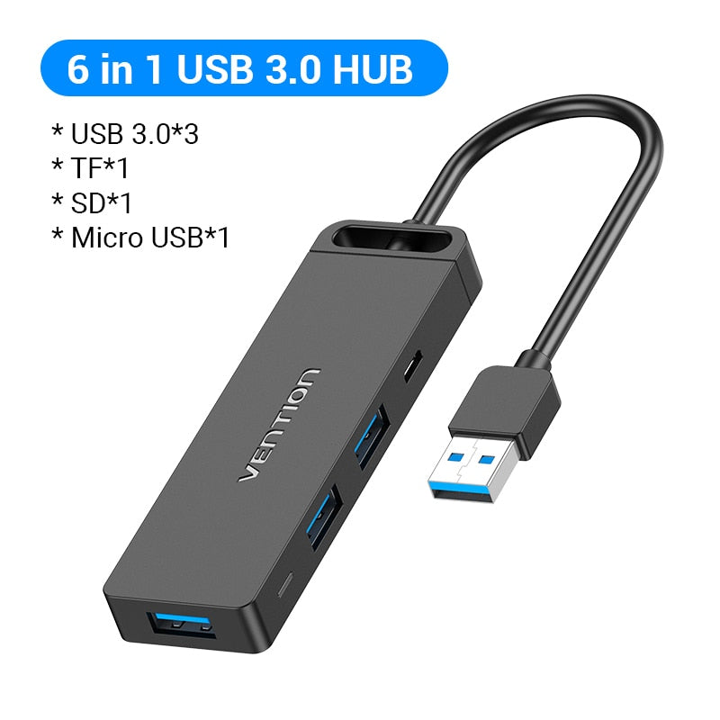 USB Hub 3.0 Multi USB Splitter 4 USB Port 3.0 2.0 with Micro Charge Power PC Hub