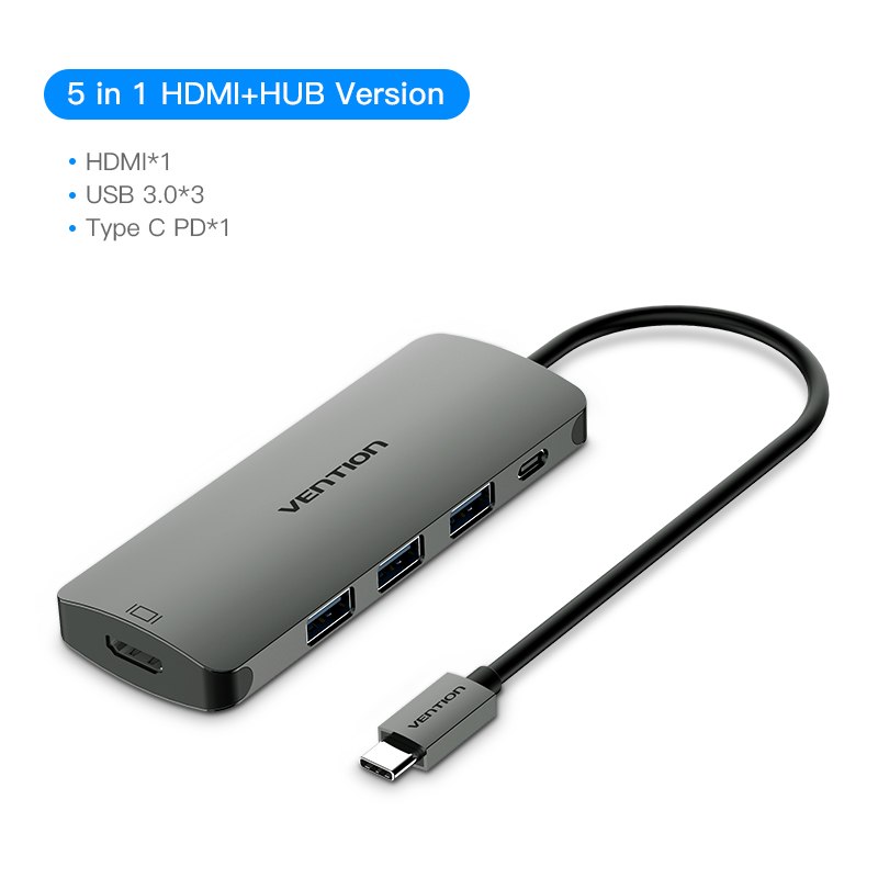 USB Type C Converter Type C To HDMI VGA USB 3.0 PD Power 3.5mm Audio RJ45 Ethernet Adapter