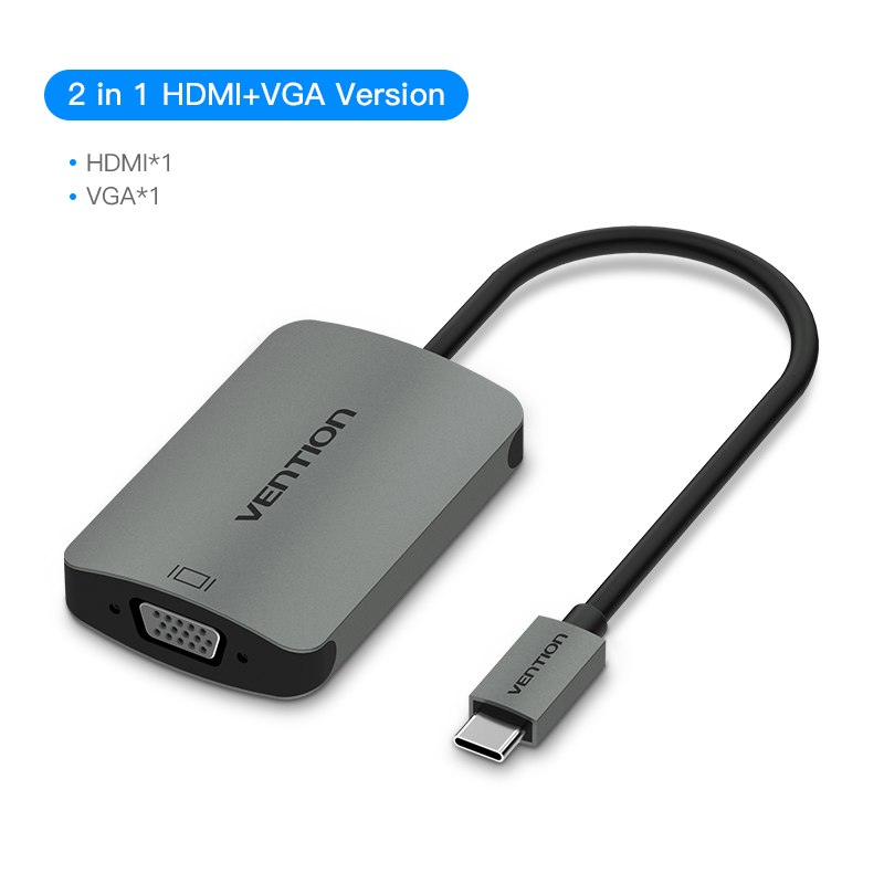 USB Type C Converter Type C To HDMI VGA USB 3.0 PD Power 3.5mm Audio RJ45 Ethernet Adapter