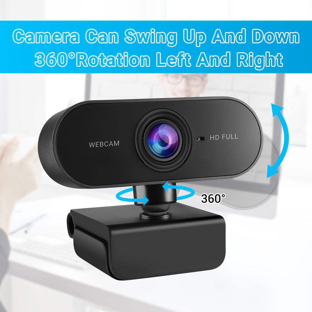 HD 1080P Webcam Mini Computer PC WebCamera with Microphone Rotate Camera