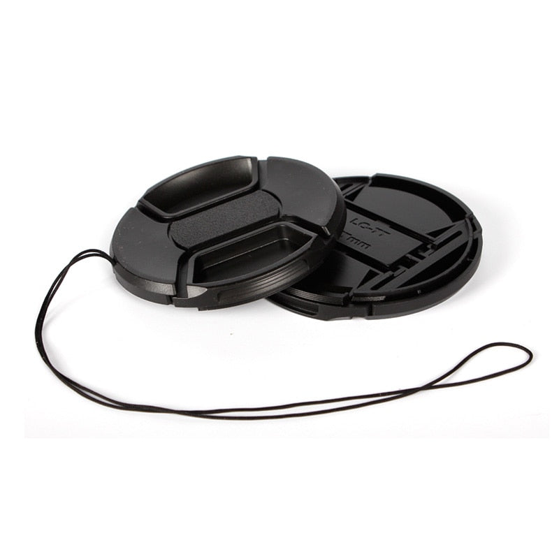 Walkingway Lens Cap Holder 43/49/52/55/58/62/67/72/77/82mm Center Pinch Snap-on Cap Cover