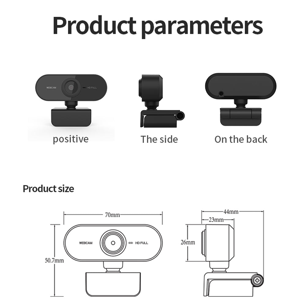 Webcam 1080P Full HD Web Camera with Microphone USB Plug Web Cam for PC, Mac & Desktop