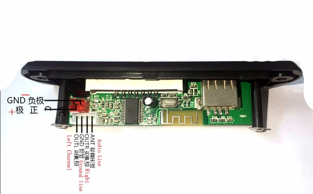 Wireless Bluetooth Audio Decoder Board Module MP3 Player LED MP3 decoder board FM AUX 12V USB TF