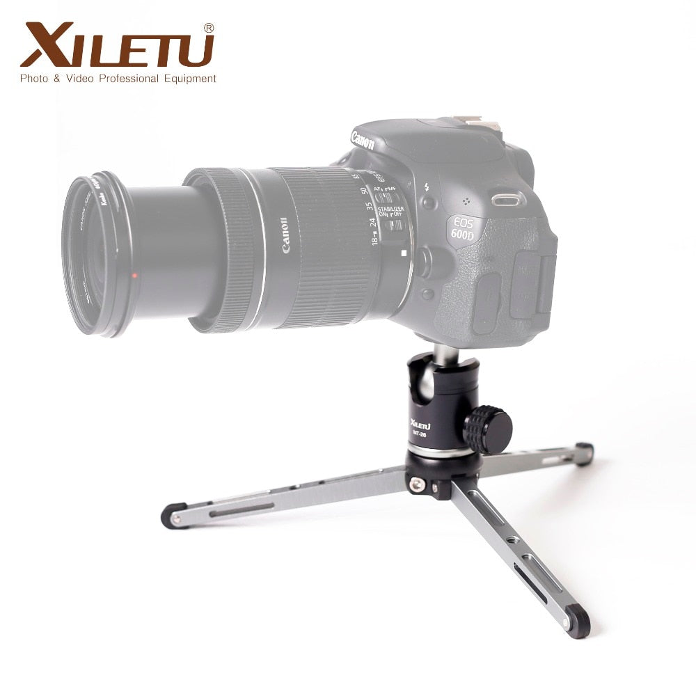 XILETU MT26+XT15 High Bearing Desktop Bracket Mini Tabletop Tripod and Ball Head For DSLR Camera