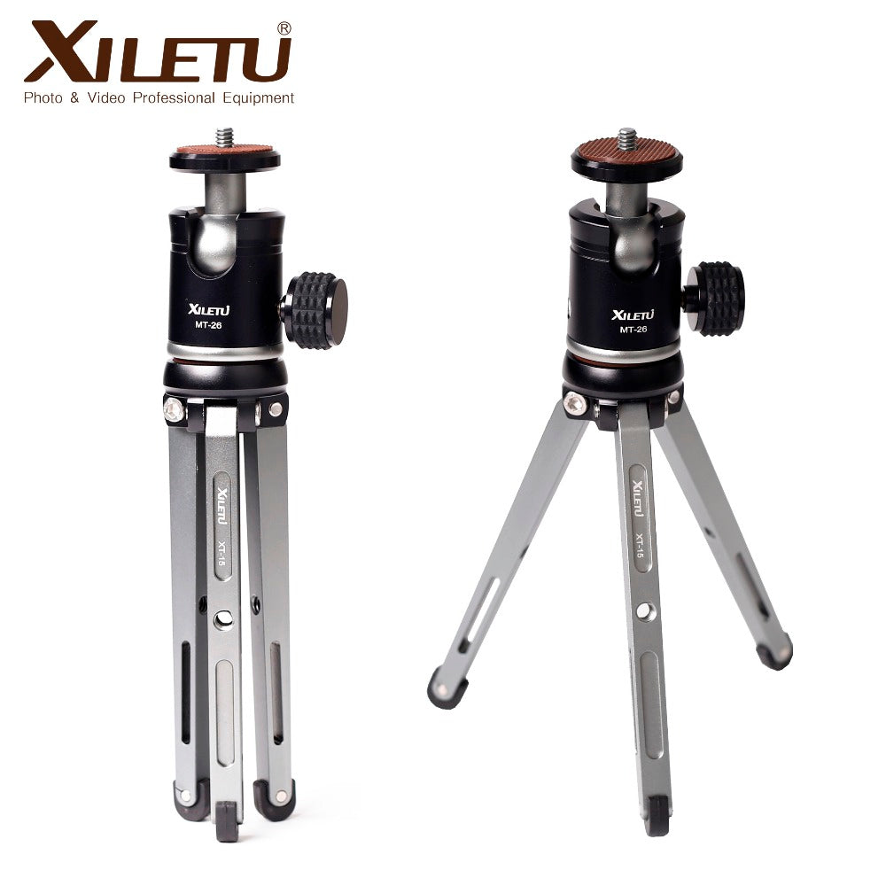 XILETU MT26+XT15 High Bearing Desktop Bracket Mini Tabletop Tripod and Ball Head For DSLR Camera