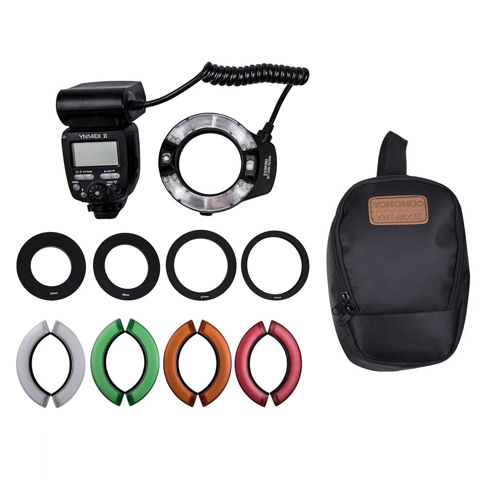 TTL 14EX II LED Macro Ring Flash Speedlite Light YN14EX II for Canon EOS 1Dx 5D3 6D 7D 70D 80D