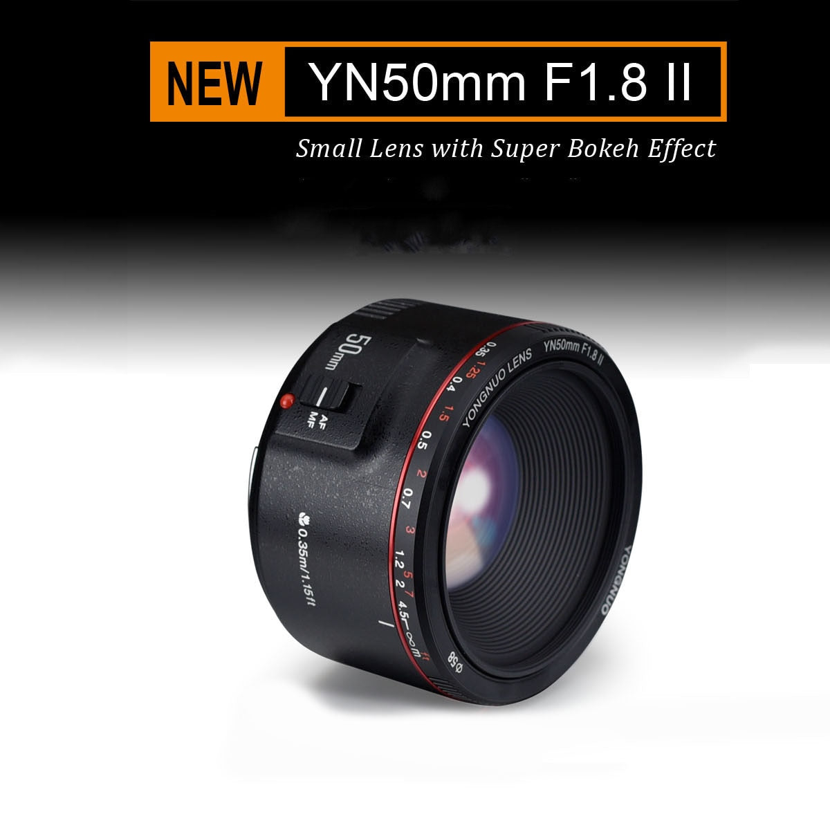 YN50mm F1.8 II Large Aperture Auto Focus Small Lens with Super Bokeh Effect for Canon EOS DSLR