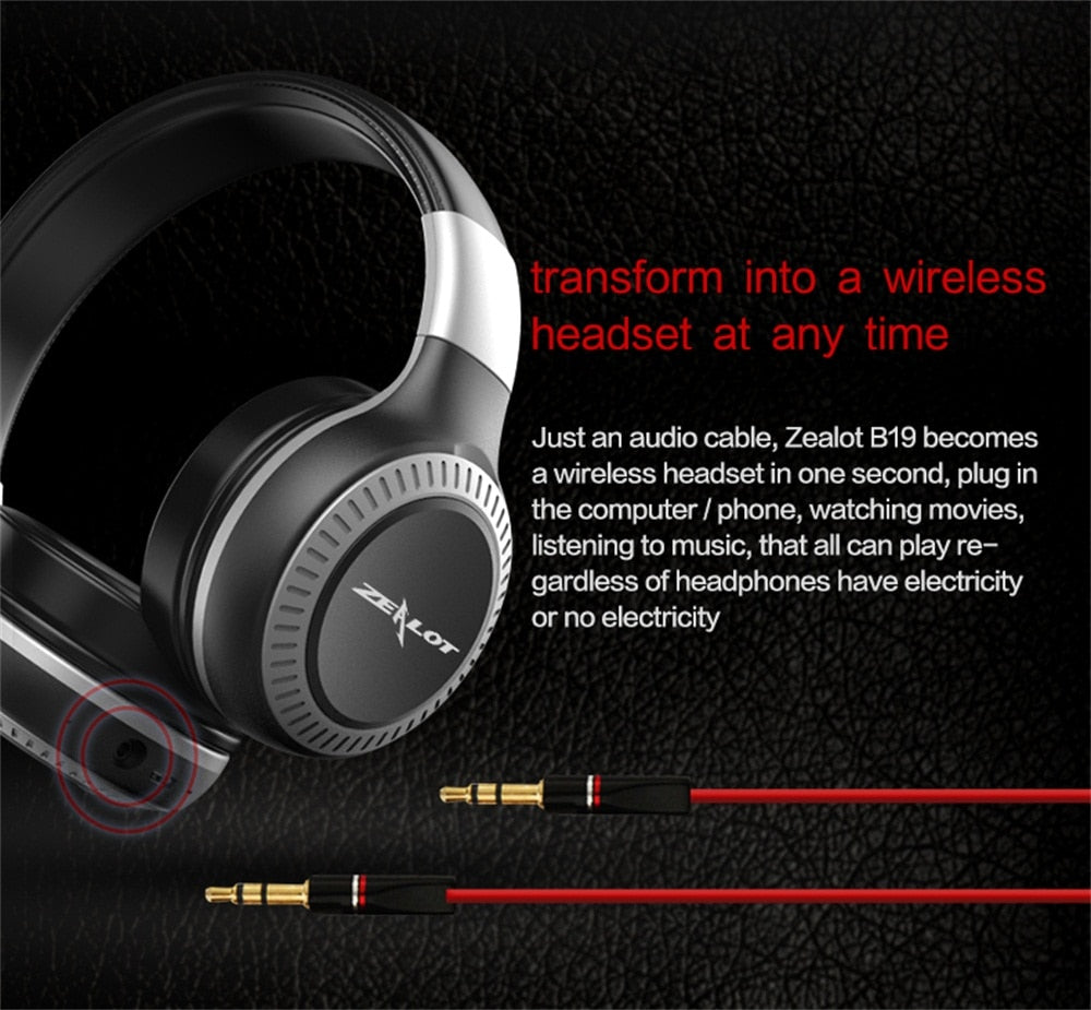 B19 Bluetooth Earphone Headphone With Fm Radio Bass Stereo Headset With Mic Wireless