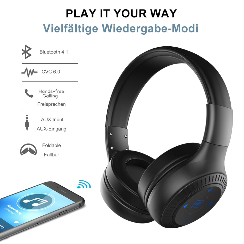 B20 Headphones Wireless Bluetooth Headset with Microphone Bass Stereo Foldable Headband