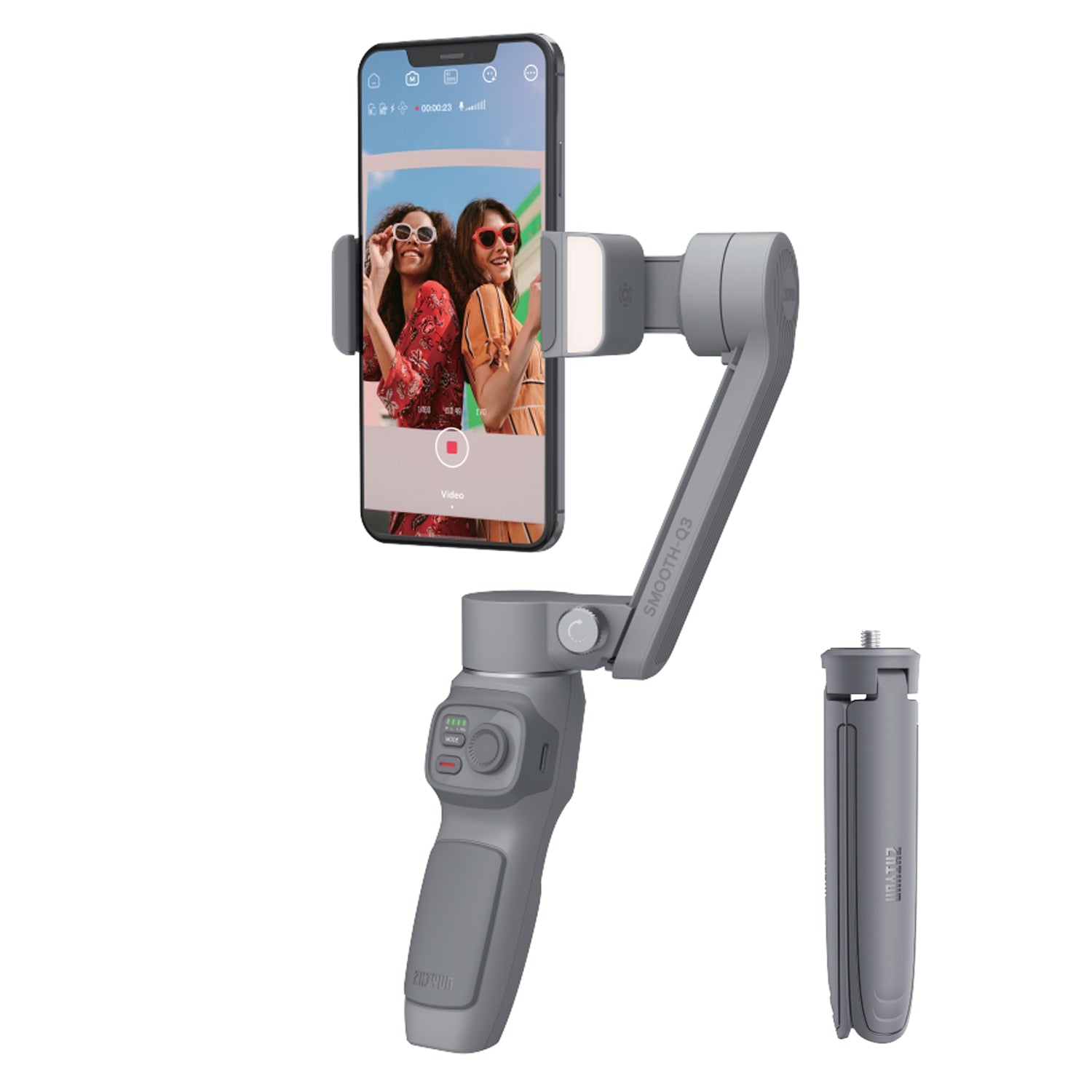 SMOOTH Q3 3-Axis Phone Gimbal Flexible Handheld Stabilizer with Fill Light