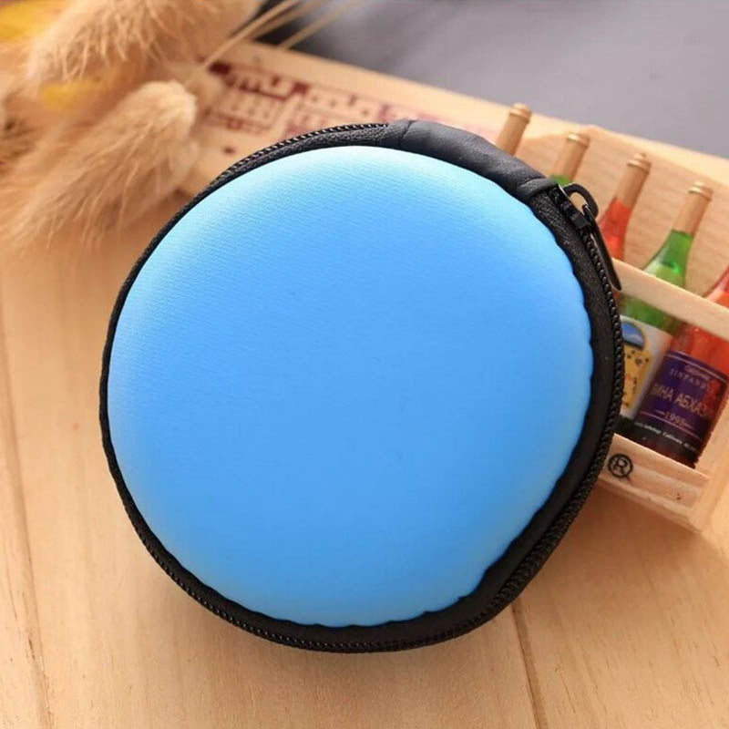 Zippered Portable Round Shape Earphone Bag Headset box Hand Spinner Earphone Hard Case