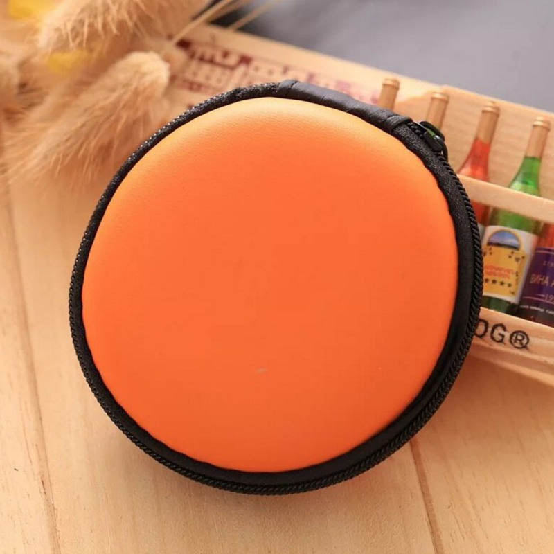 Zippered Portable Round Shape Earphone Bag Headset box Hand Spinner Earphone Hard Case