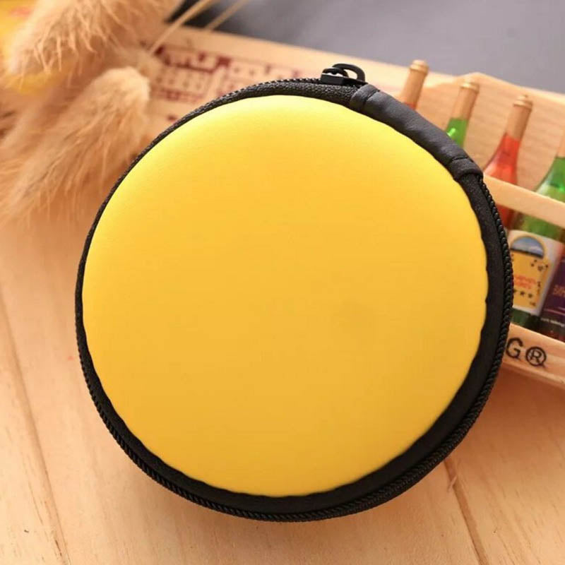 Zippered Portable Round Shape Earphone Bag Headset box Hand Spinner Earphone Hard Case