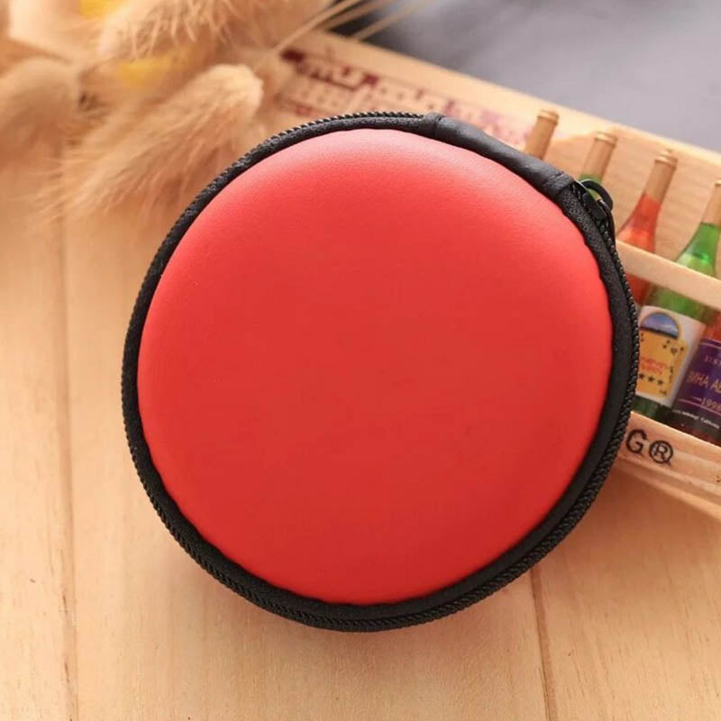 Zippered Portable Round Shape Earphone Bag Headset box Hand Spinner Earphone Hard Case