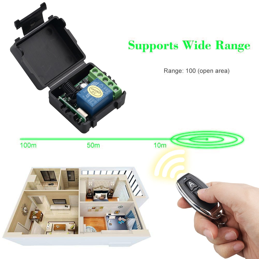 kebidu 1Pc RF Transmitter 433 Mhz Remote Controls with Wireless Remote Control Switch DC 12V 1CH