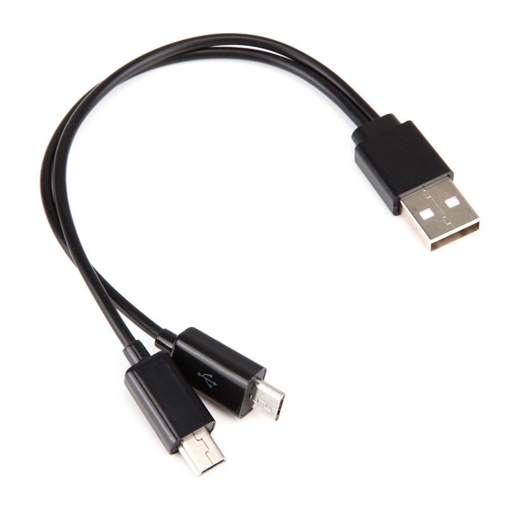 new easy carry 30cm USB Male to 2x micro Y Splitter Charging Cable for two phone CELL dual micro usb